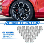 20 Pcs M12x1.5 Wheel Lug Nut for Ford Focus, Dodge Grand Caravan (No. 6509769AA)