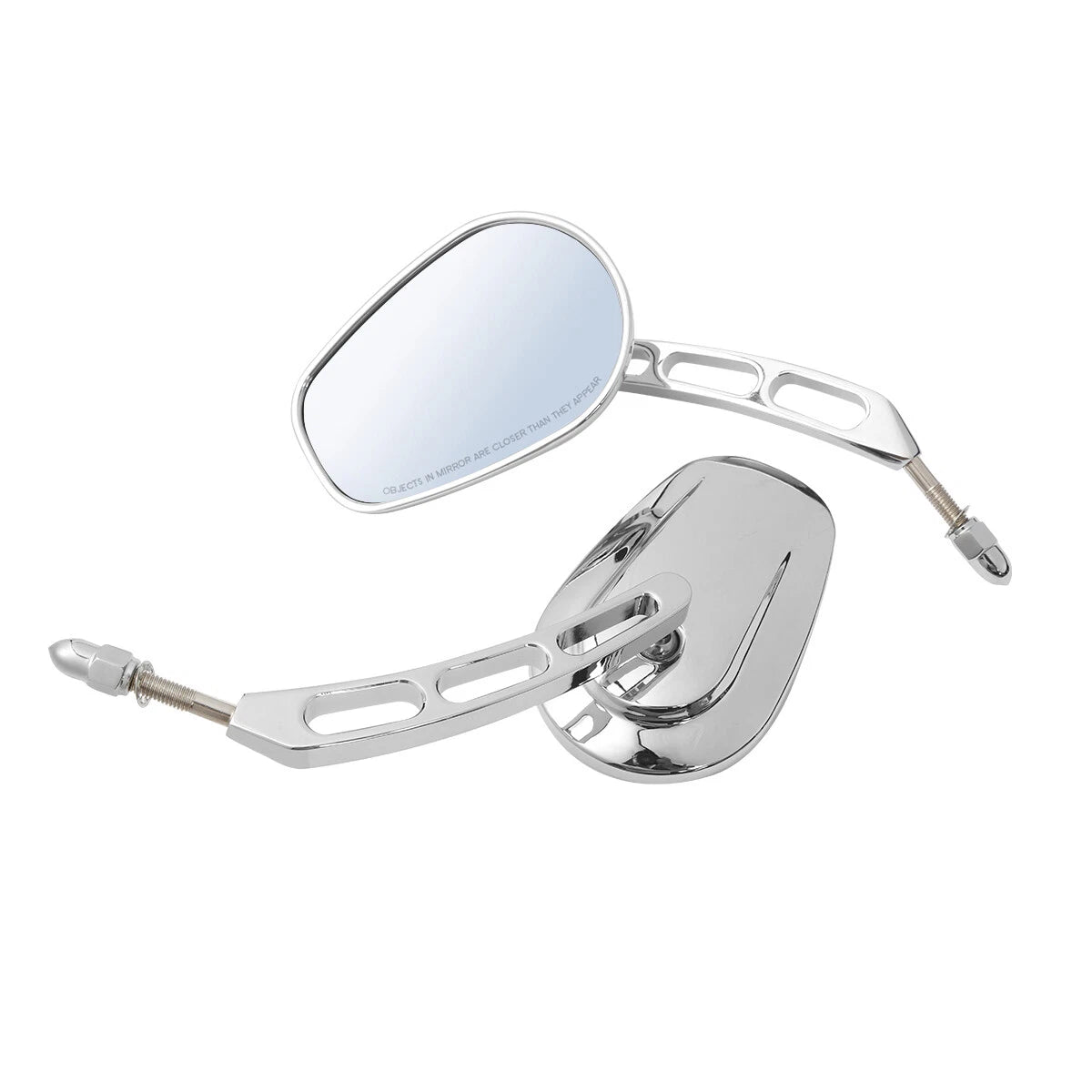Pair Chrome Rear View Mirrors for Harley FLHT FLHR FLTRX