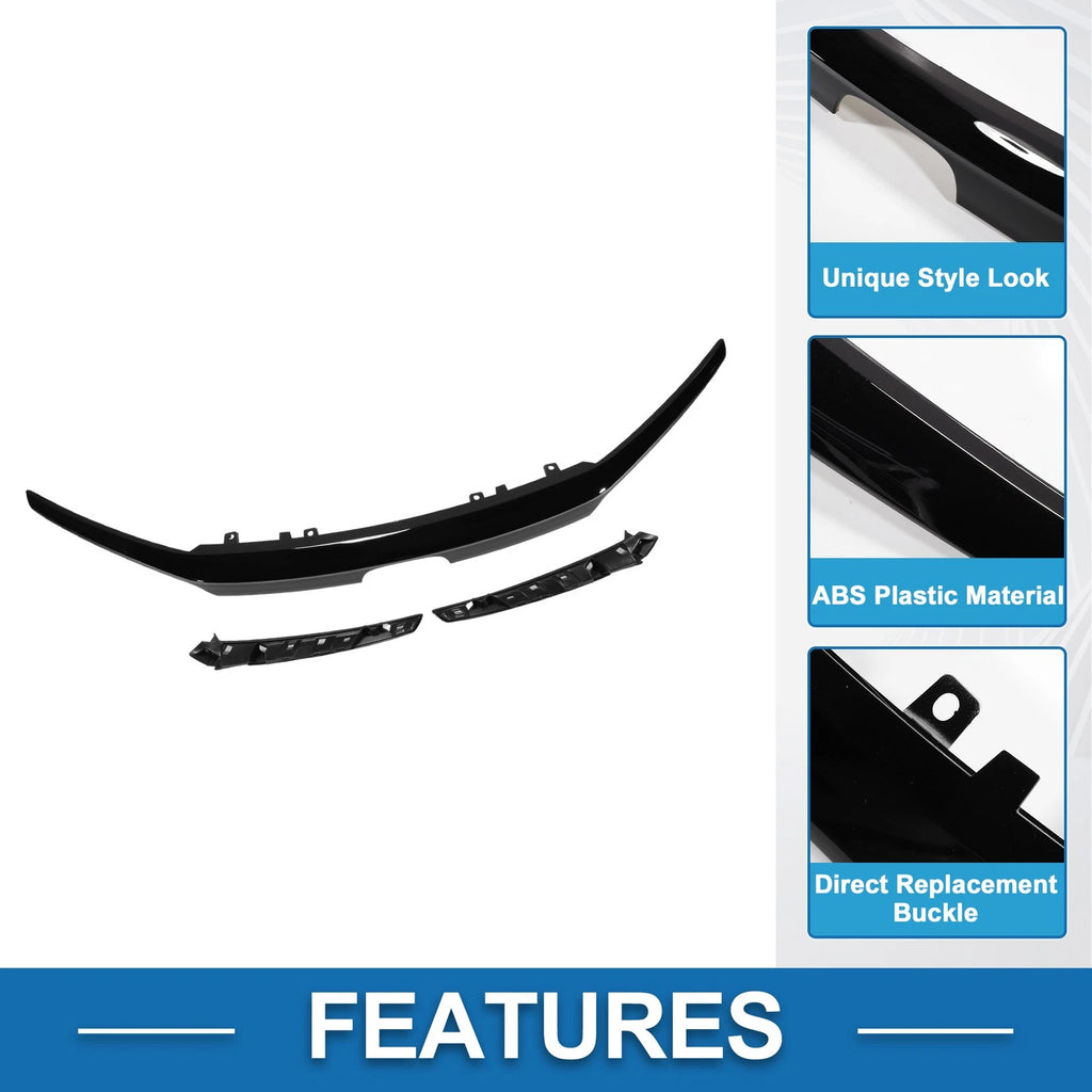 Front Upper Hood Bumper Grille for Honda Pilot (2019–2021) Black
