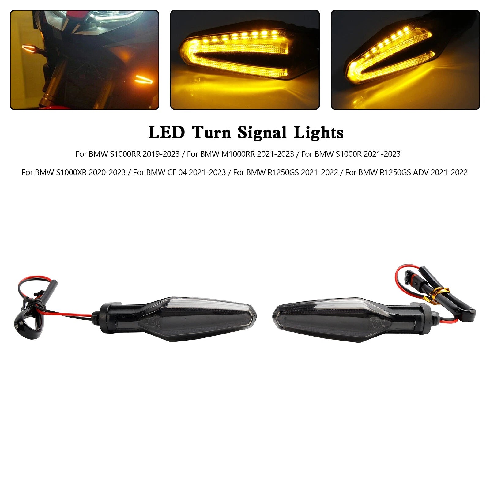 LED Turn Signal Lights for BMW S1000XR S1000R R1250GS ADV (2020–2023)