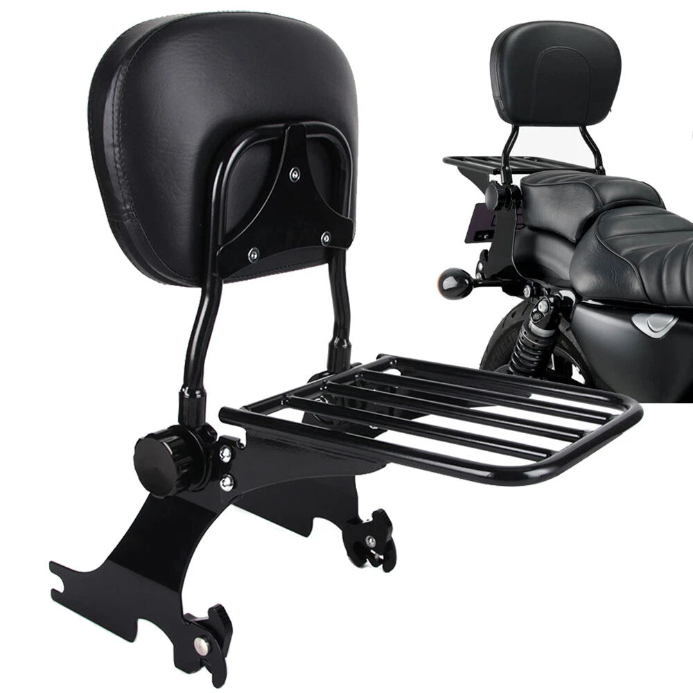 Backrest Sissy Bar & Luggage Rack for Harley Sportster XL 883 1200 (1994–2003)