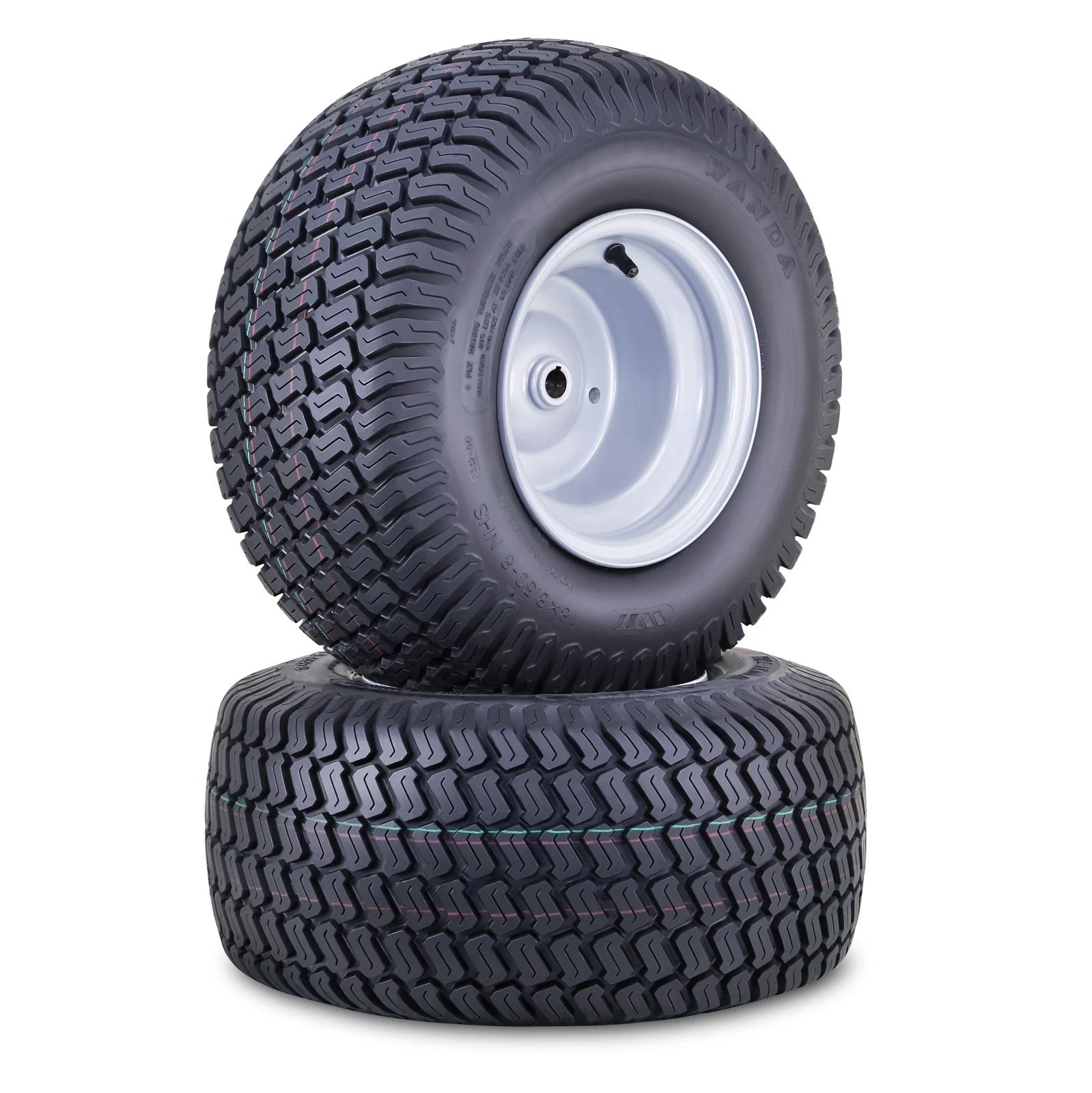 2 WANDA Lawn Mower Tires 18X8.5-8 with 3/4" Bushing & 3/16" Keyway (Fits )