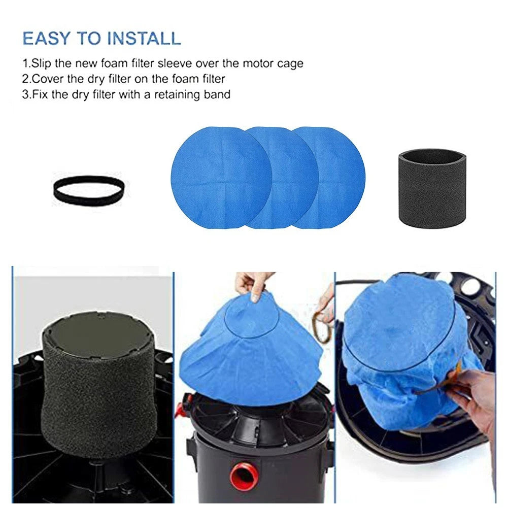 Foam Filter Elastic Band Kit 9010700 for Wet/Dry Vacuum Cleaners (N/A)