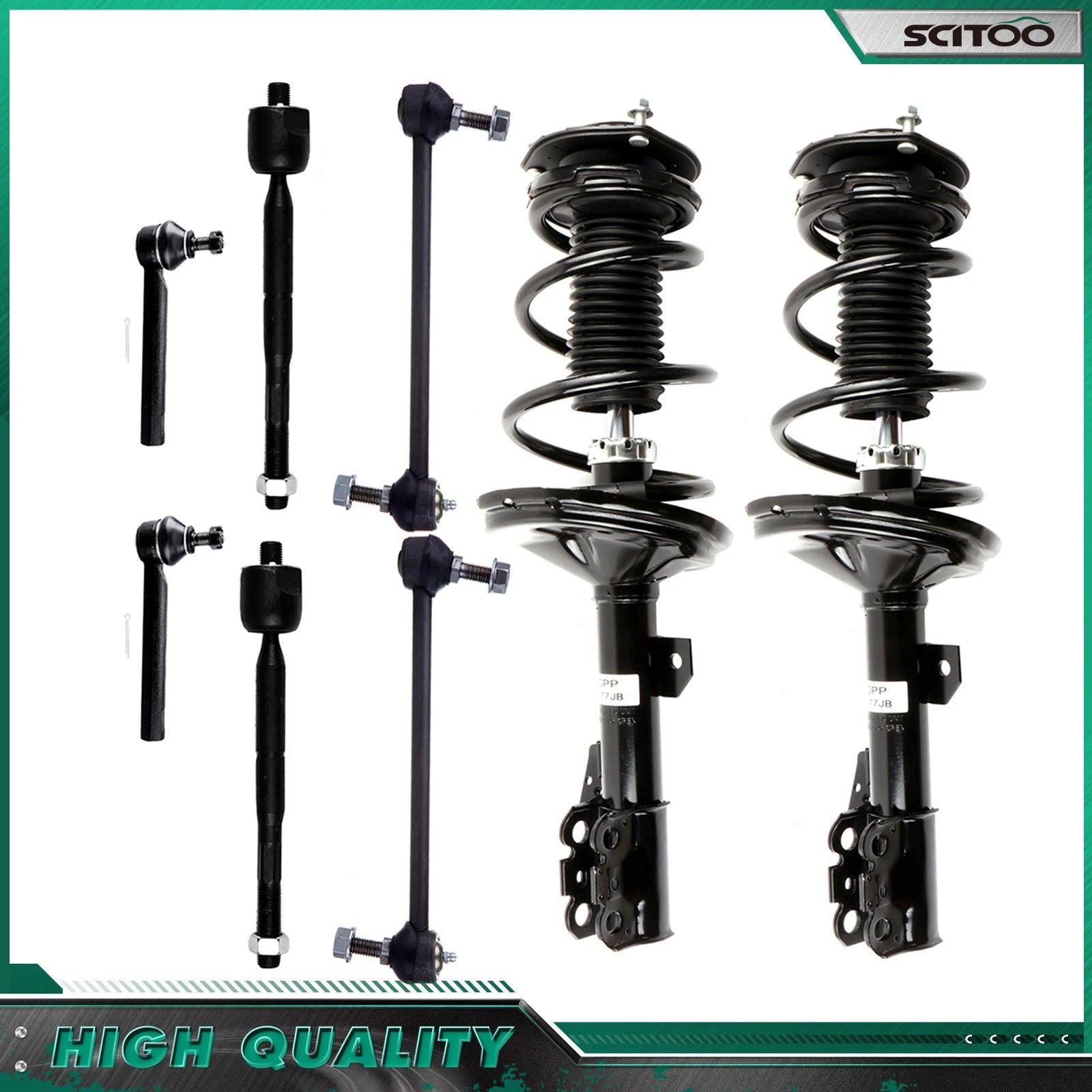 Front Spring Struts Sway Bar Tie Rods Kit for Toyota Highlander RX330 (2004–2007)