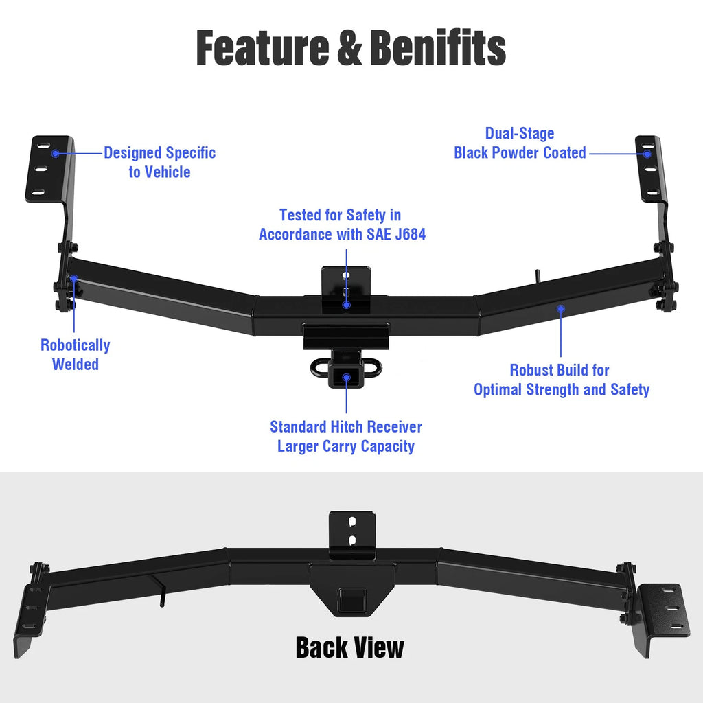 2 Inch Trailer Towing Hitch for Honda Ridgeline (2006-2014)