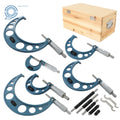 Set of 6 Precision Outside Micrometers 0-6" 0.0001" Carbide Standards