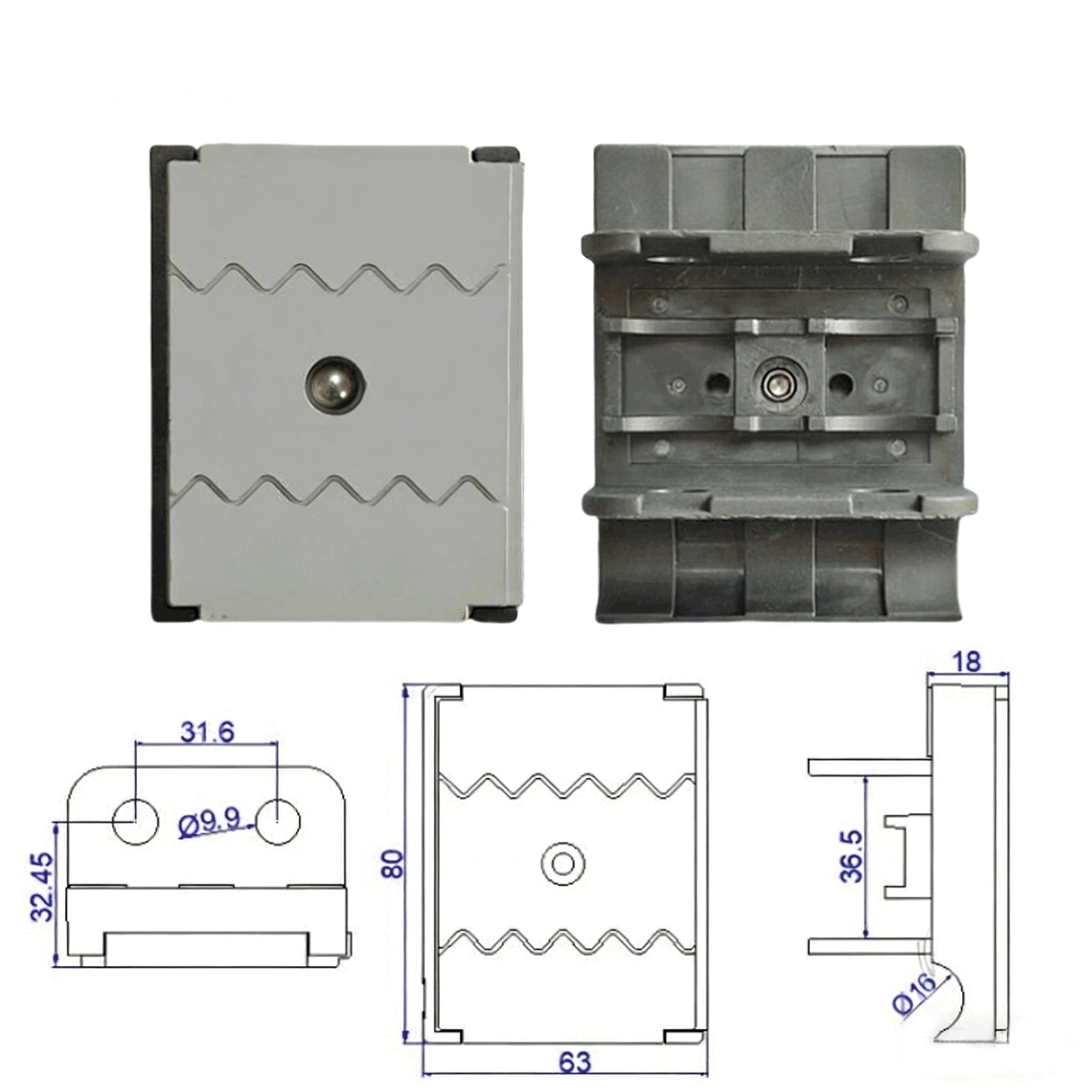 Conveyance Pad for Edge Banding Machine (80x63x18mm) Rubber Nylon