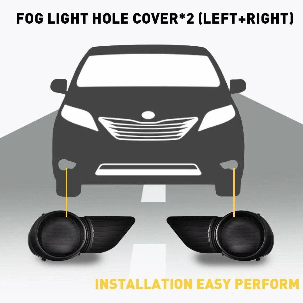2X Fog Light Covers for Toyota Sienna (2011–2017) H