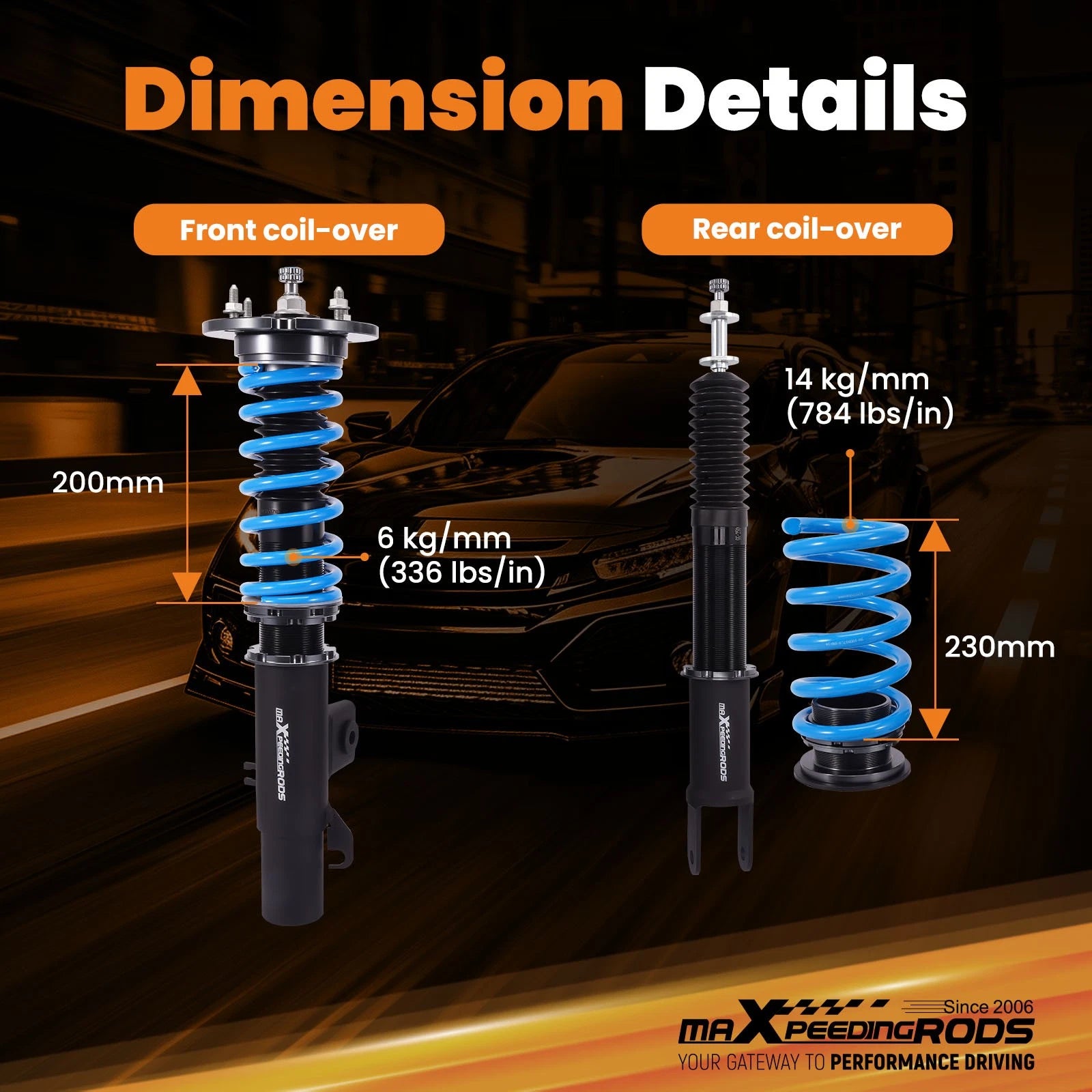 Coilovers Suspension Lowering Kit for Ford Flex (2009-2012)