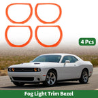4 x Car Headlight Trim Bezels for Dodge Challenger (2015-2024) Orange