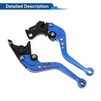 Adjustable Short Brake Clutch Levers Set of 2 for Suzuki SV650 (1999–2010) Solid Blue