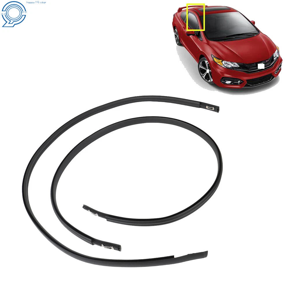 2X Black Roof Trim Molding Kit for Honda Civic (2012–2015)