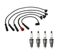 Denso 7mm Wire Set & 4 Iridium TT Spark Plugs for Mazda Nissan L4