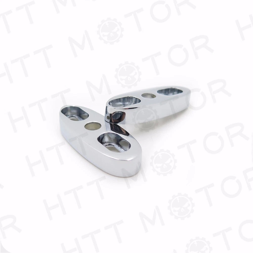 Chrome Motorcycle Mirror Block Off Plates for HTTMT (2.5" X 1")