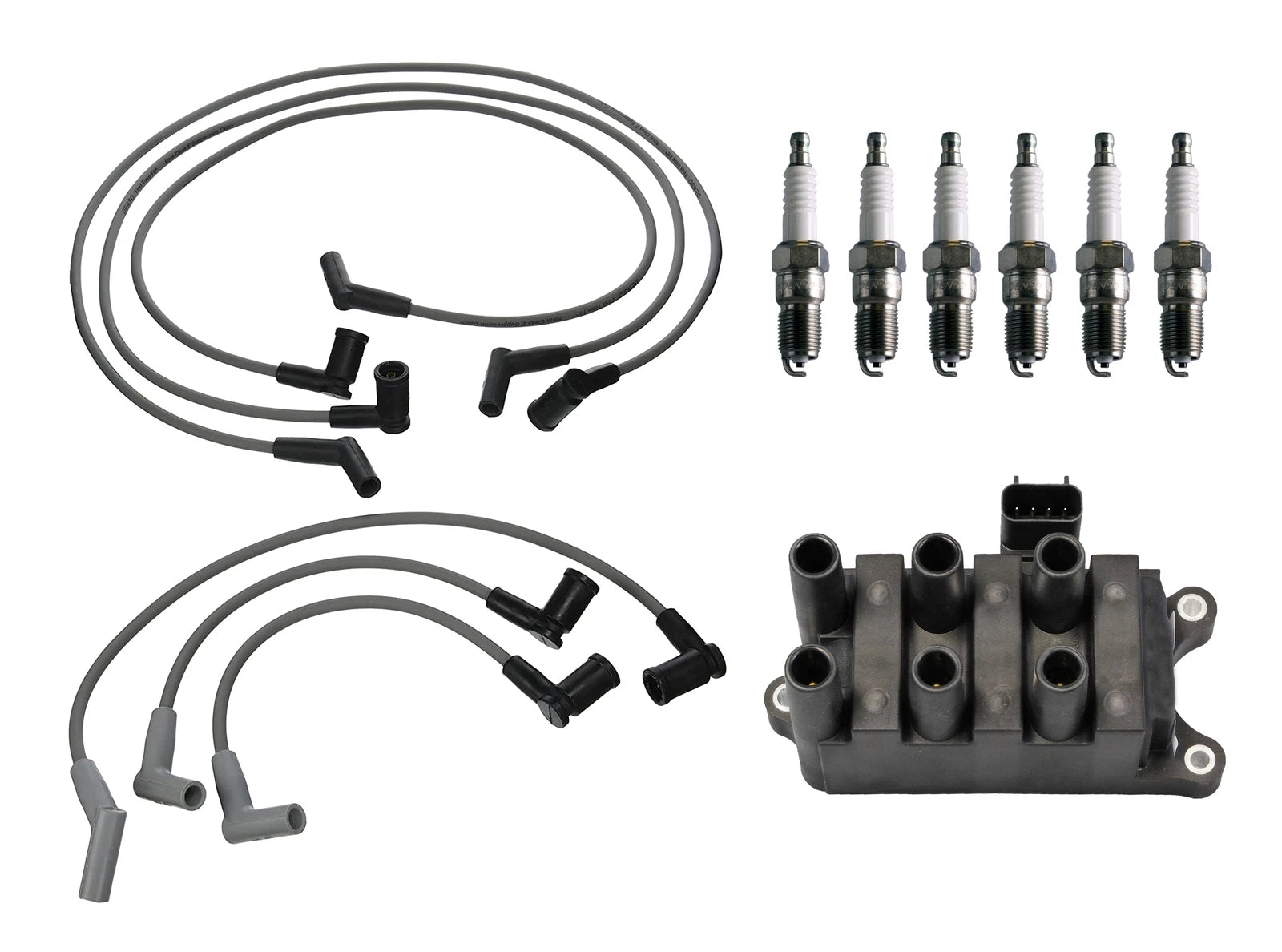 Set of 6 Denso Ignition Coil Wire Spark Plugs for Ford 3.8L V6