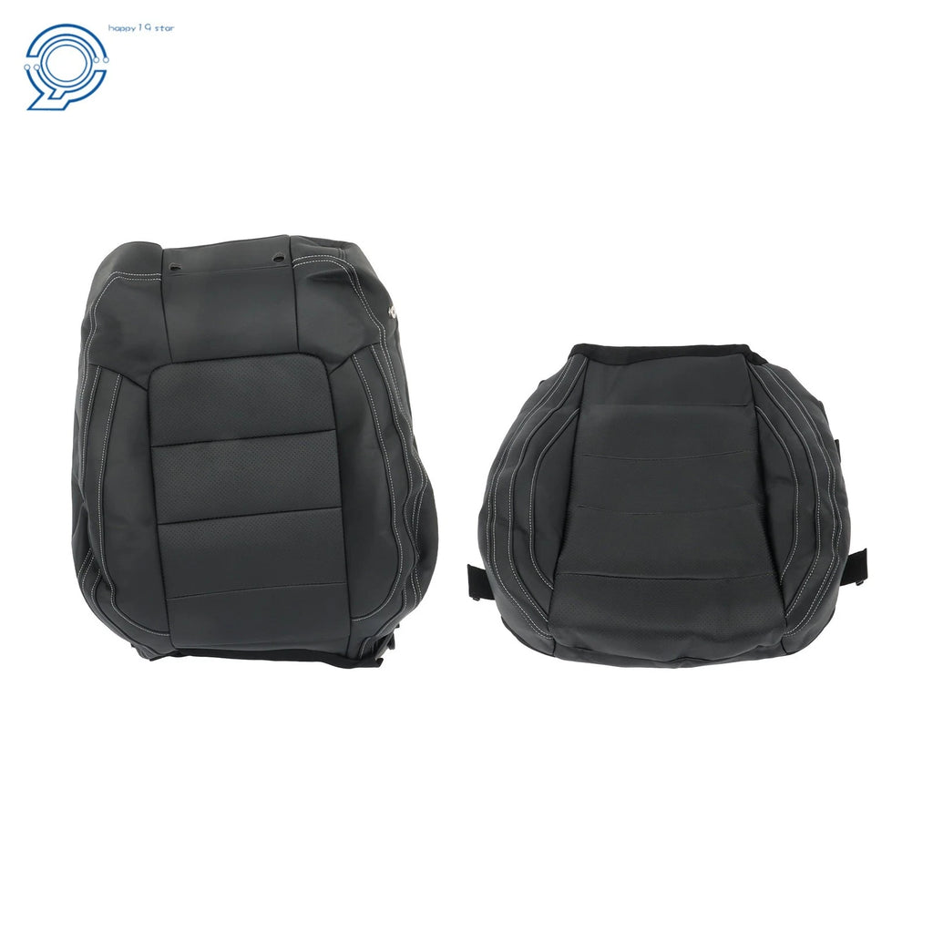 Leather Seat Cover Set for Ford Mustang (2015-2023) Perforated Black