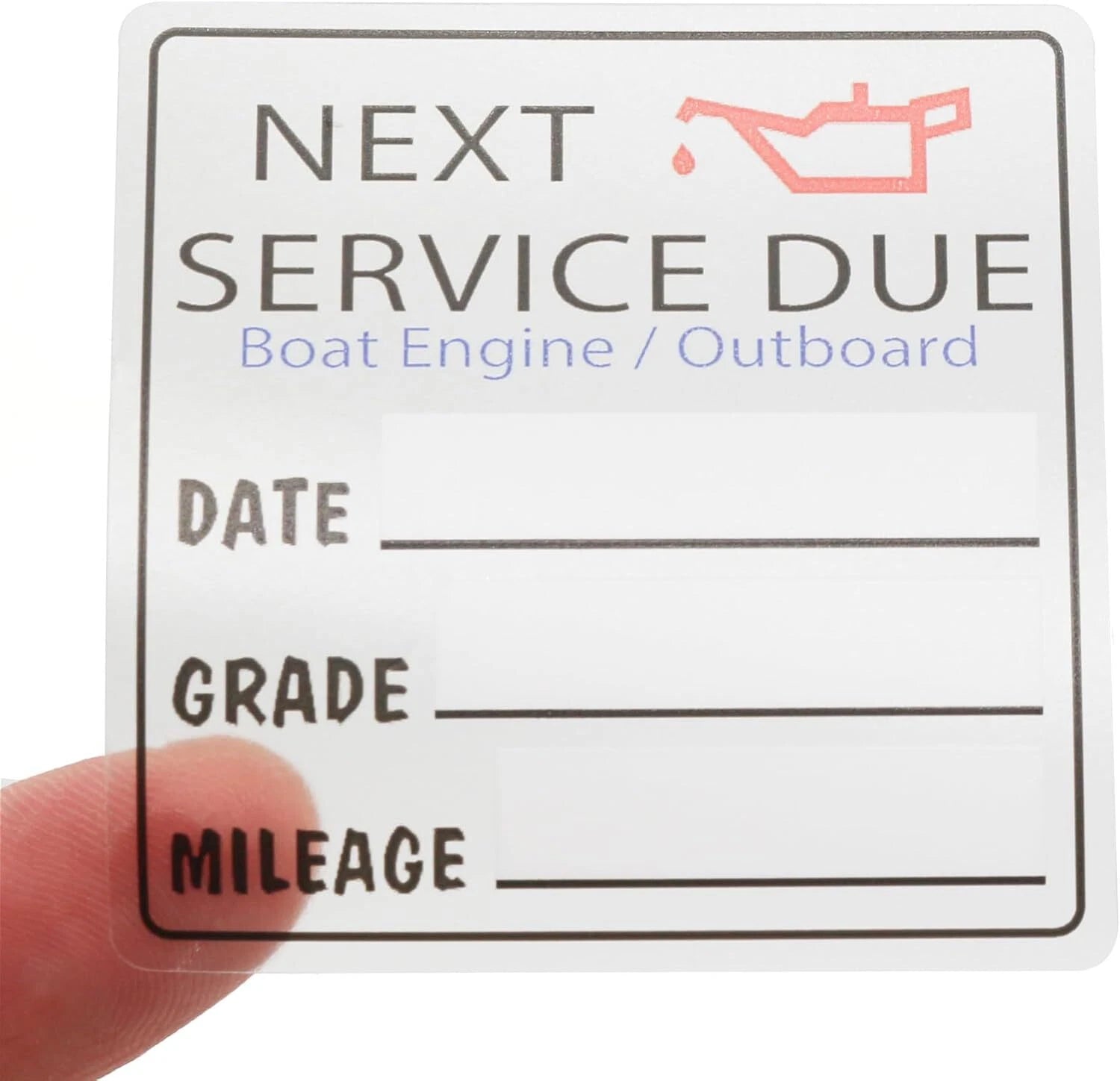 2" x 2" Waterproof Oil Change Reminder Labels for Marine