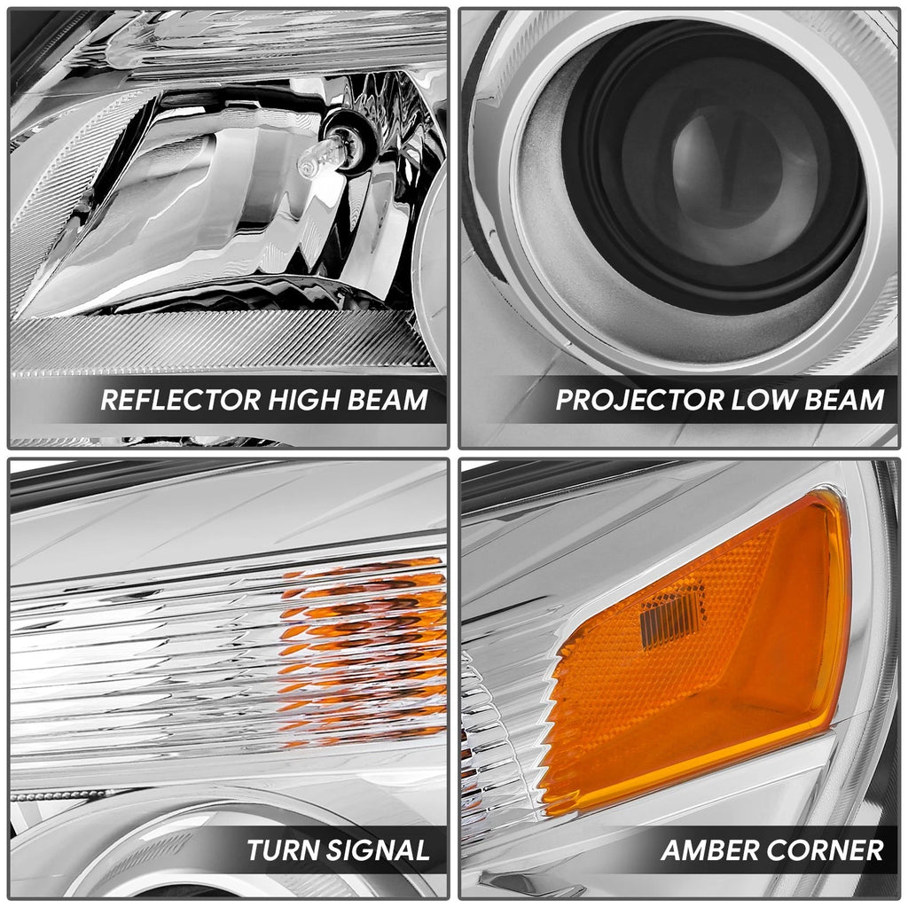 OE Style Chrome Amber Projector Headlight for Chevrolet Equinox (2010–2015)