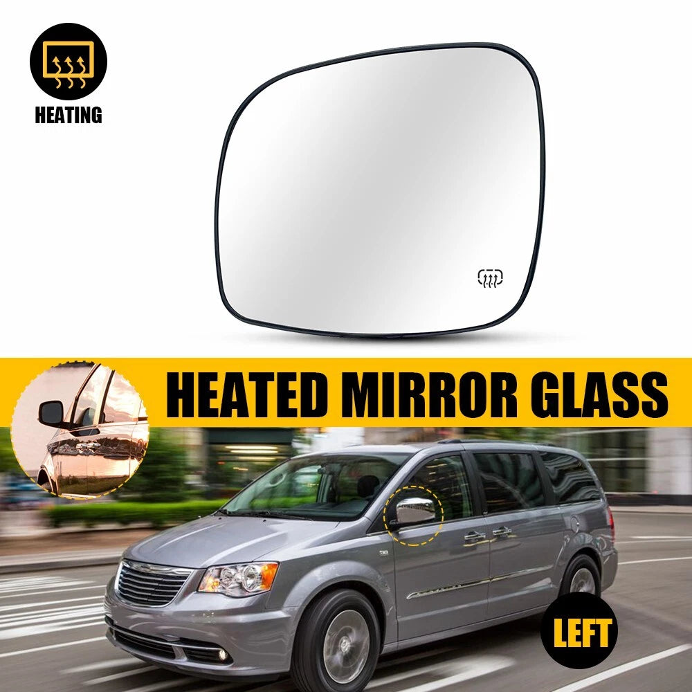 Driver Side Mirror Glass with Backing Plate for Dodge Grand Caravan (2008–2019)