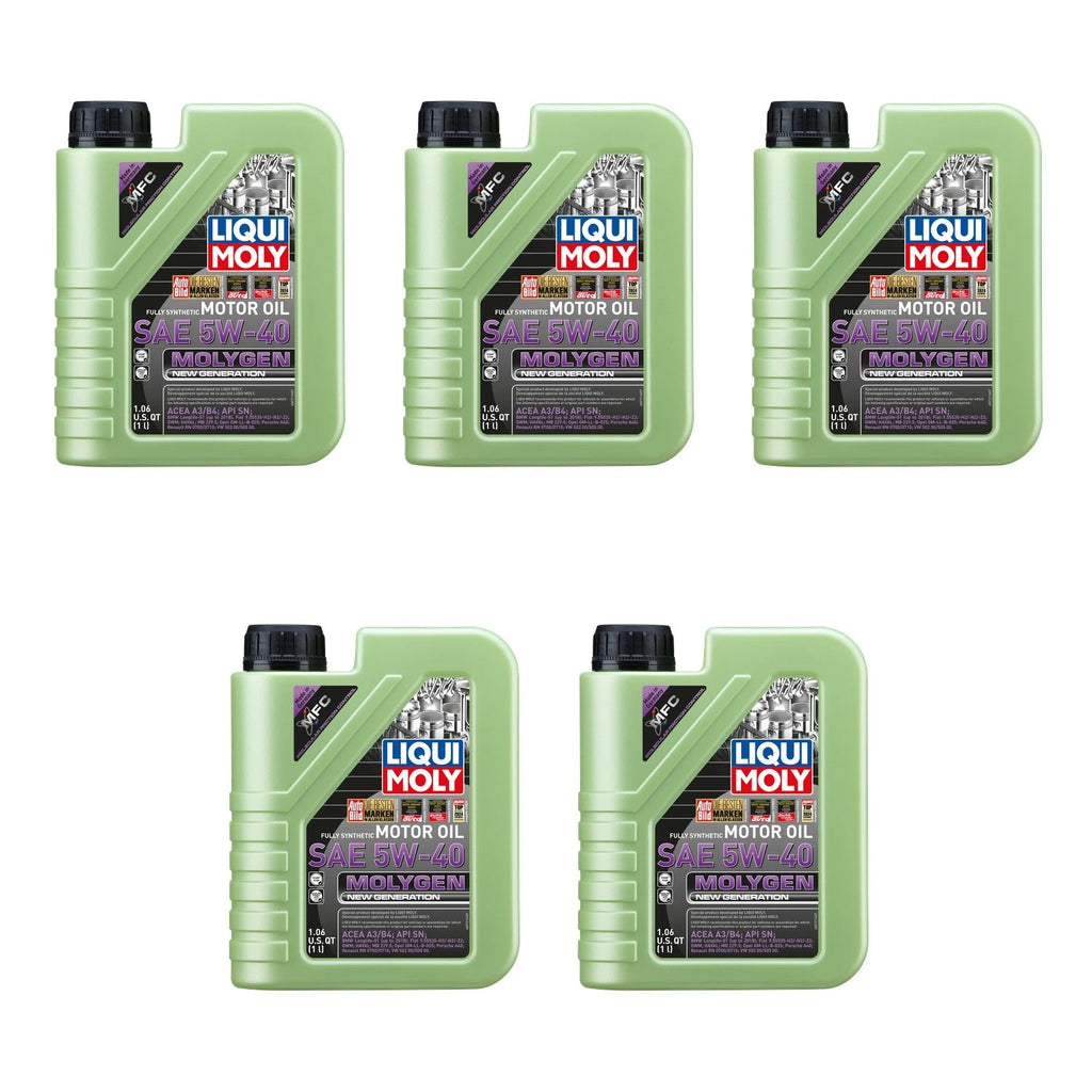 Set of 5 Liqui Moly Molygen 5W-40 Engine Motor Oil for (5L)