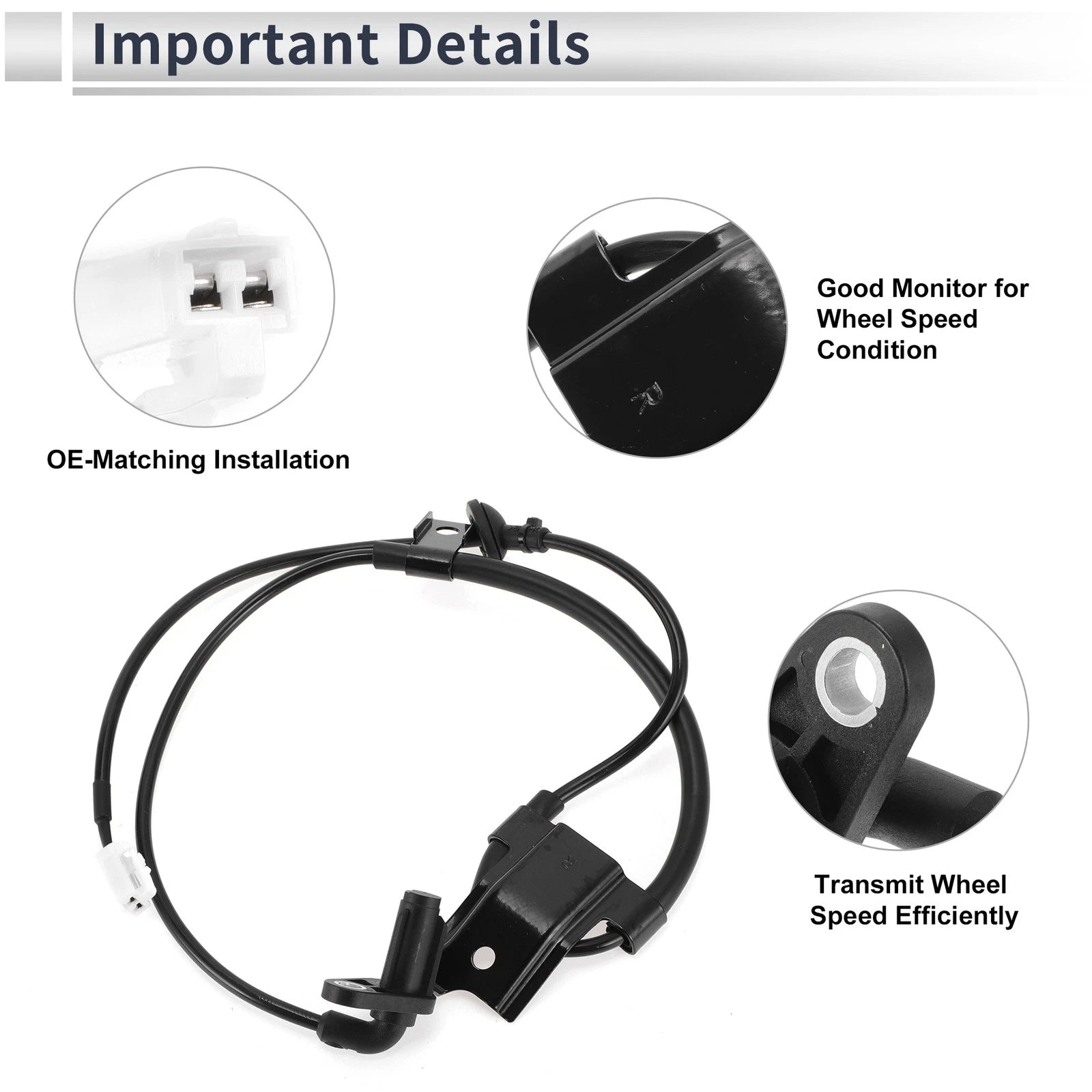 Rear Right ABS Wheel Speed Sensor No. 89545-0T010 for Toyota Venza (2009–2015)