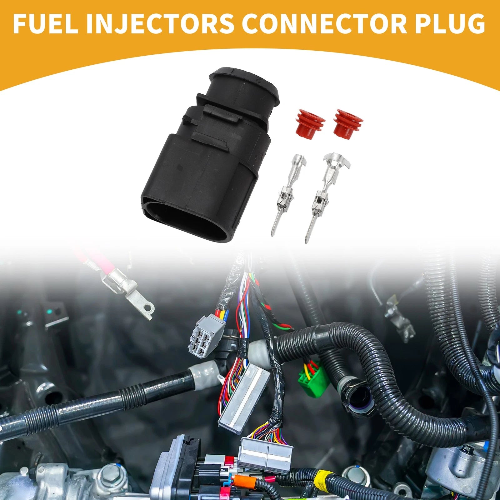 2 Pin Fuel Injectors Connector Plug for Volkswagen 