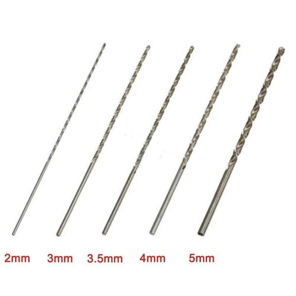 Set of 10 Extra Long Drill Bits 2mm-5mm for Aluminum