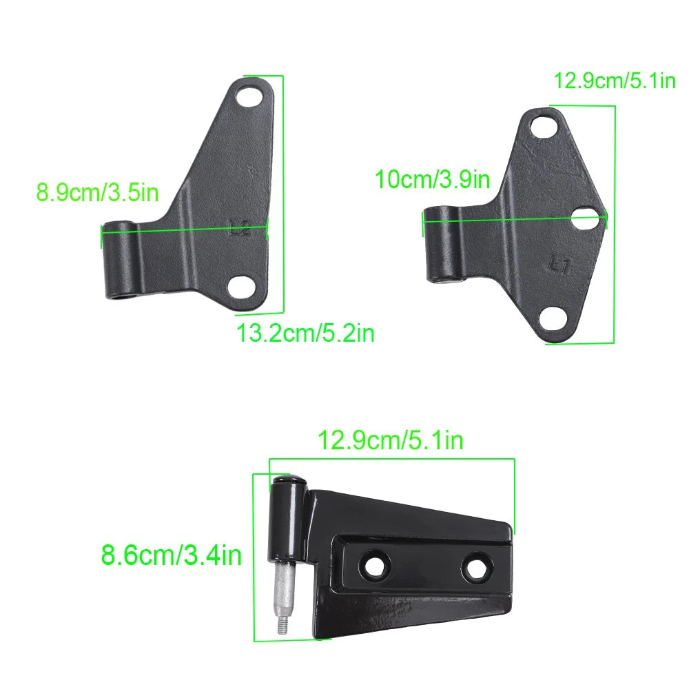 Door Hinge Replacement Set for Jeep Wrangler JK (2007–2018) Black Powder Coat