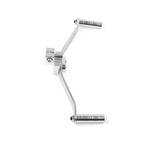 Dual Way Gear Shift Lever Footrest Pedal Shifter for Motorcycle - Silver Aluminum