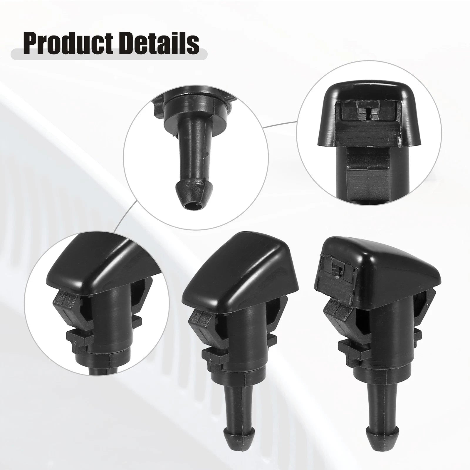 Set of 2 Front Windshield Washer Nozzle Kit for Dodge RAM (with 4M Hose)