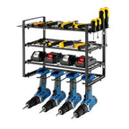 4 Layer Metal Power Tool Organizer Wall Mounted Storage Rack