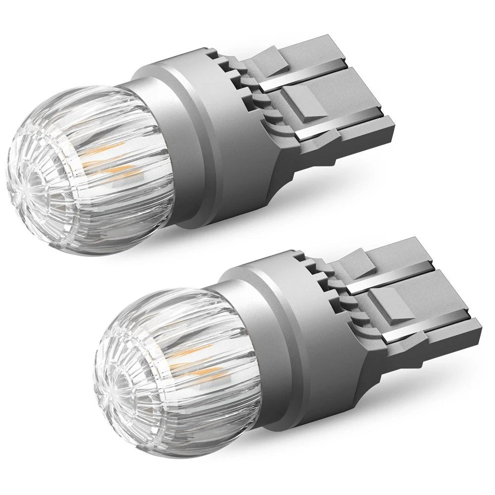 Set of 2 7443 7444 Amber LED Rear Turn Signal Bulbs for