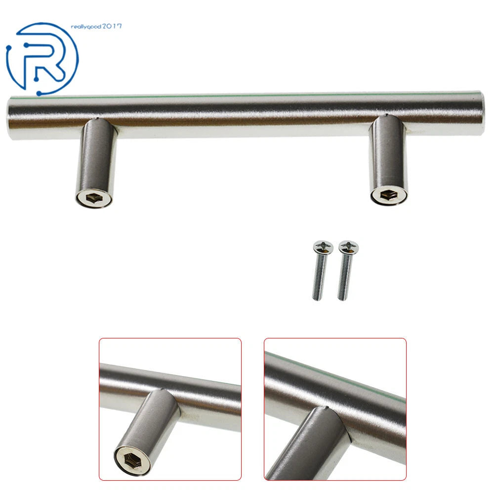 Set of 50 Stainless Steel T Bar Pulls for Cabinet Door Kitchen Drawer