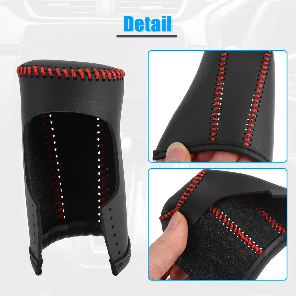 Faux Leather Gear Shift Knob Cover for Mazda 3 (2014–2018) Red Stitches