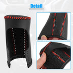 Faux Leather Gear Shift Knob Cover for Mazda 3 (2014–2018) Red Stitches