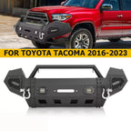 Steel Front Bumper with Winch Plate & LED Lights for Toyota Tacoma (2016–2023)