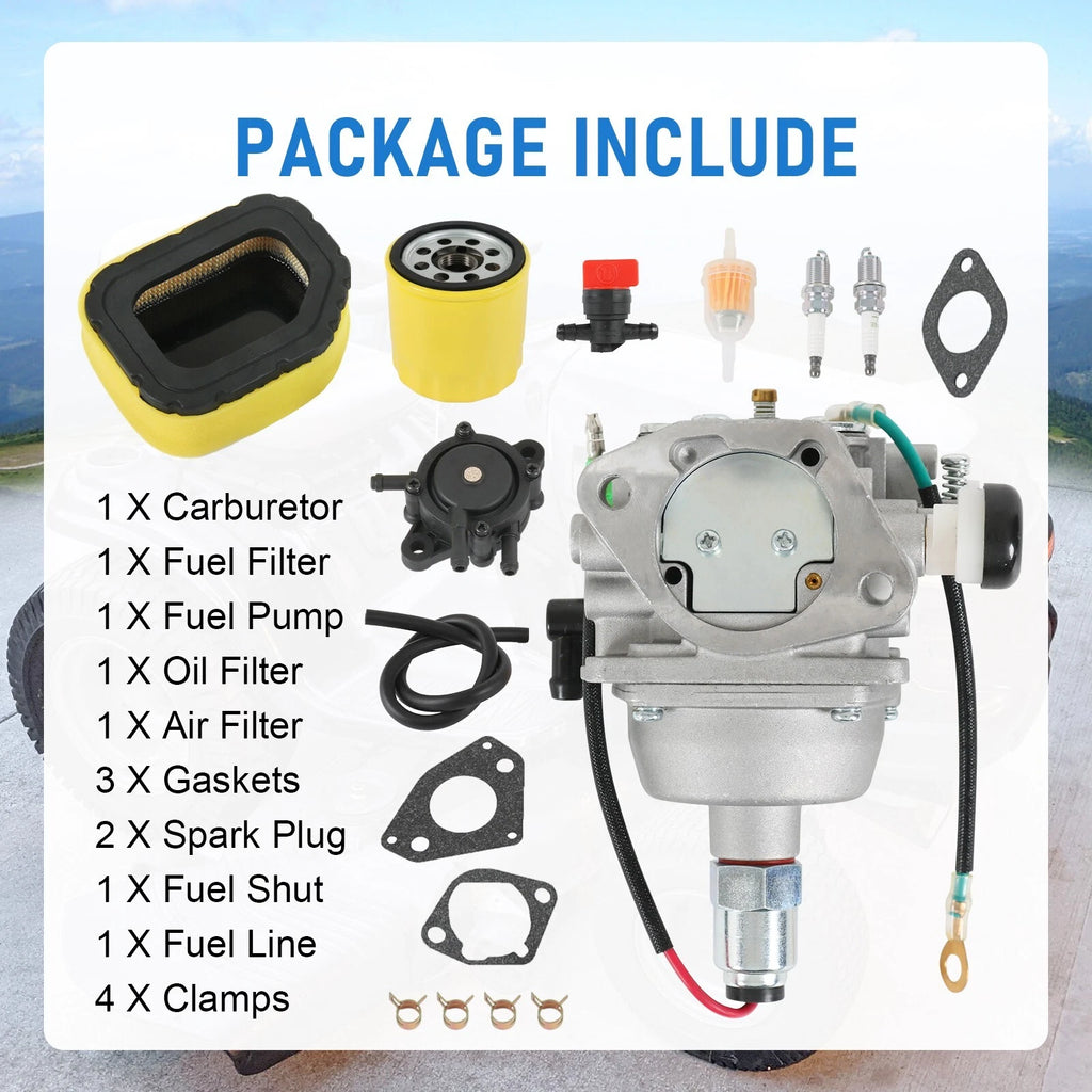 Carburetor Kit with Filters & Spark Plugs for Kohler Courage Engines