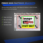 Chain Link Fence Sign Clips Mount Bracket Fasteners for Standard Fence