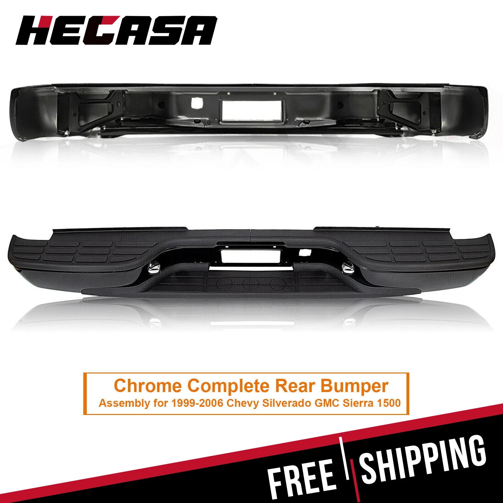 Complete Rear Step Bumper for Chevy Silverado GMC Sierra 1500 2500 (1999-2007)
