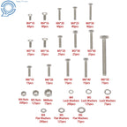Set of 1600 Heavy Duty Bolts, Nuts & Washers Assortment Kit