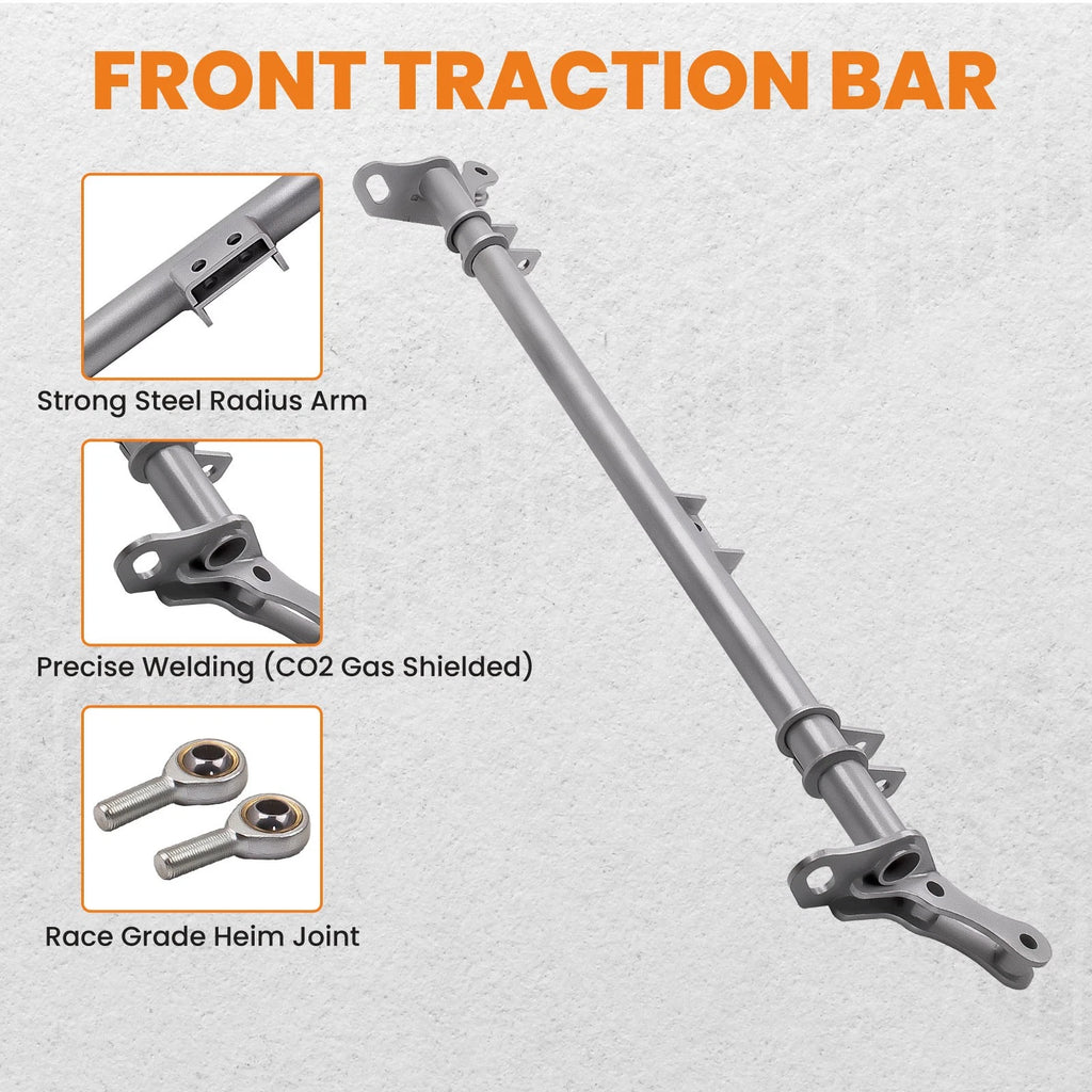 Steel Front Traction Control Lower Tie Bar Brace Kit for Honda Civic CRX (1988–1991)