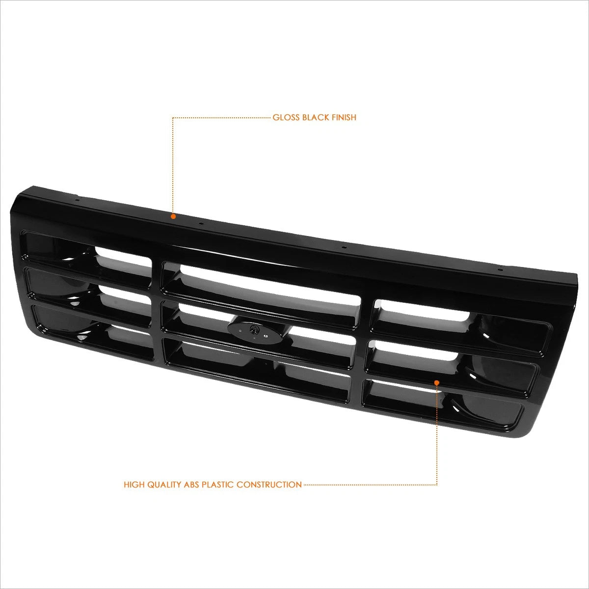 Glossy Black Front Bumper Grille for Ford Bronco/F Super Duty/F150-F350 (1992–1997)