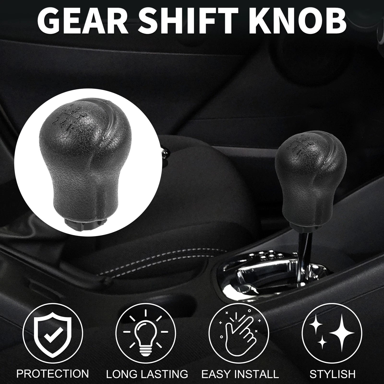 5 Speed Manual Gear Shift Knob for Toyota Hilux (2005–2023) Black Plastic