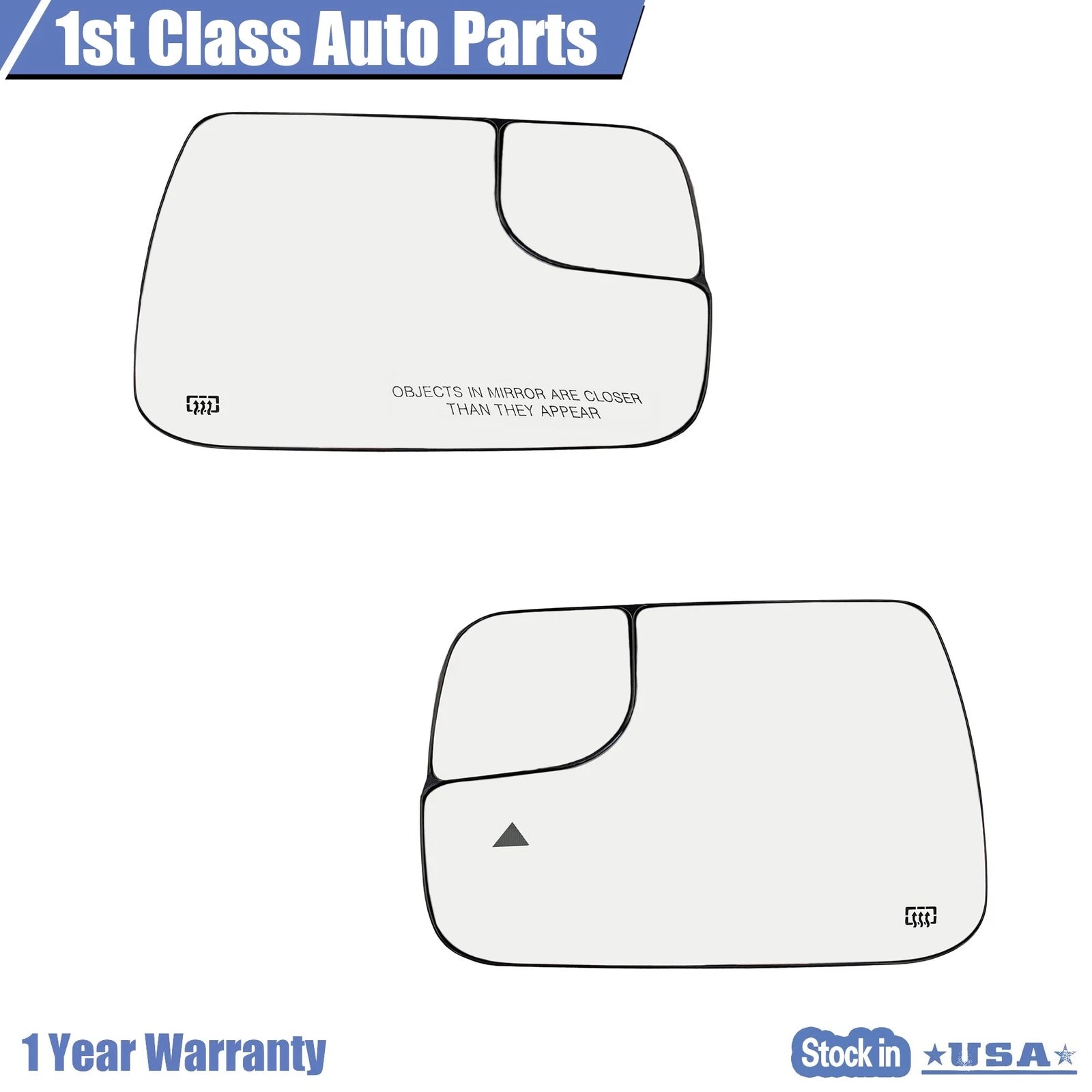 Set of 2 Mirror Glass for Ram 1500 (2019–2021) Heated w/ Backing Plate