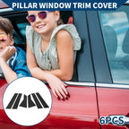 6 Pcs Black Door Pillar Window Trim for Honda Jazz (2021-2023)