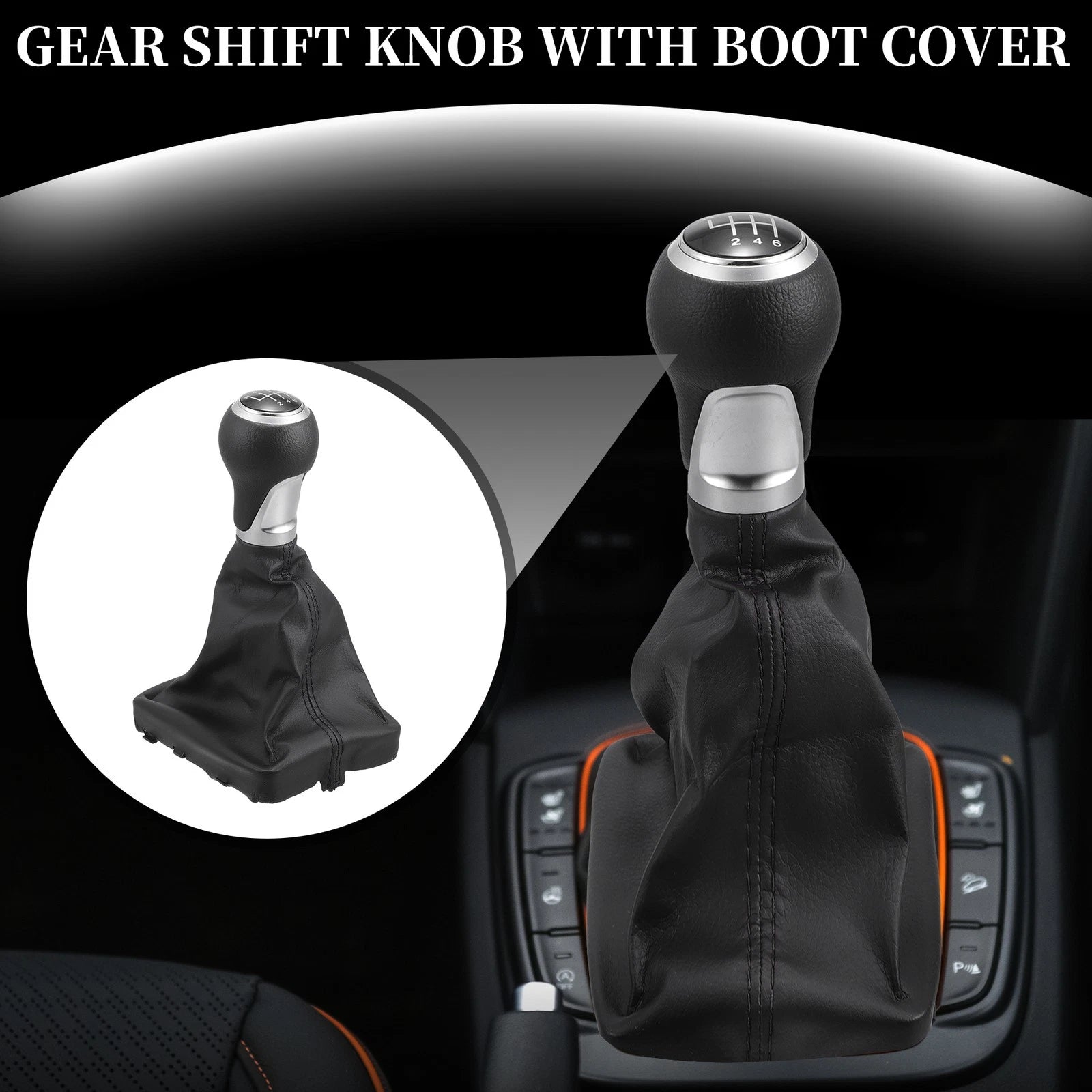 6 Speed Manual Gear Shifter Knob with Cover for Audi A6 C6 4F (2004–2008)