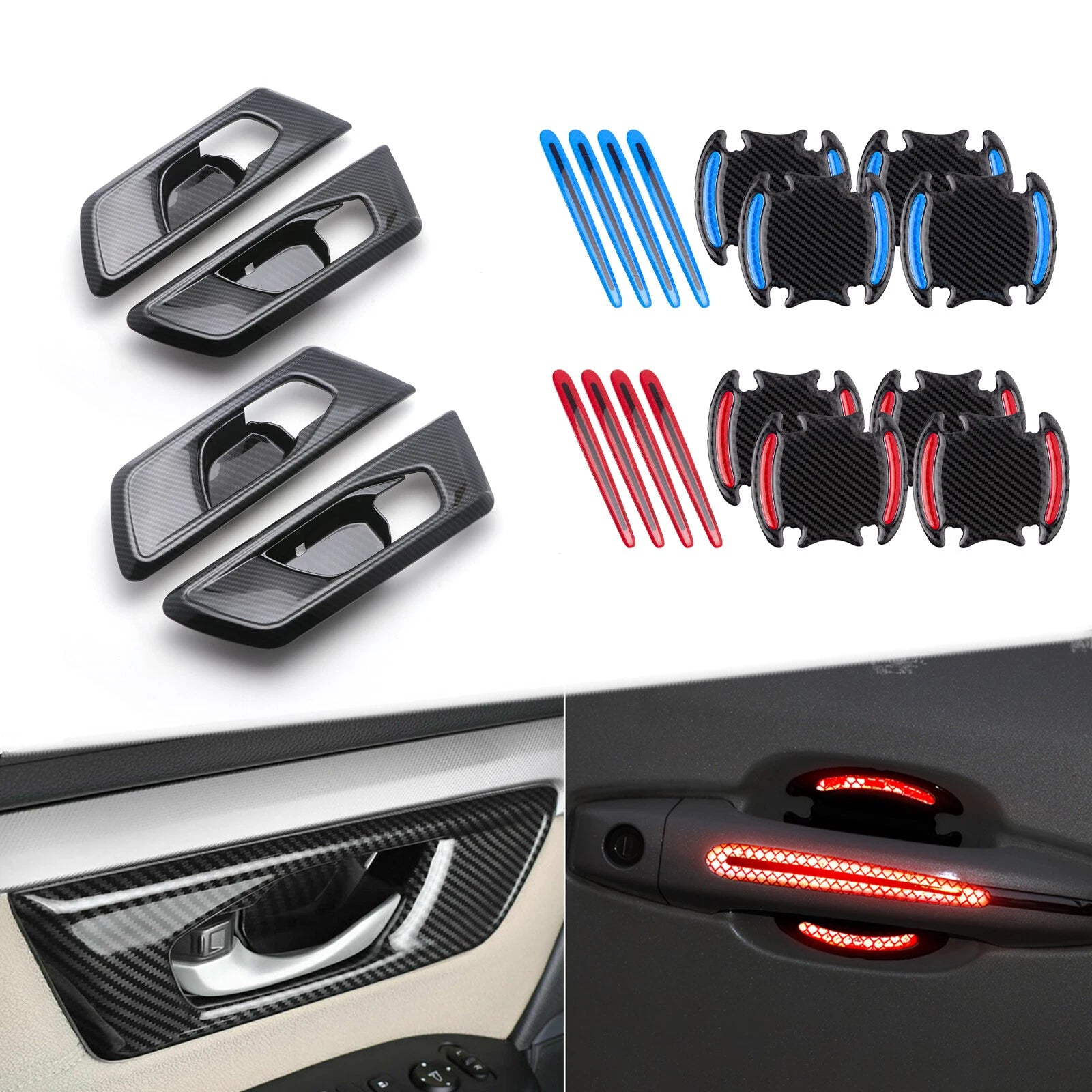 Carbon Fiber Texture Door Handle Bowl Trim for Honda CR-V (2017–2022)