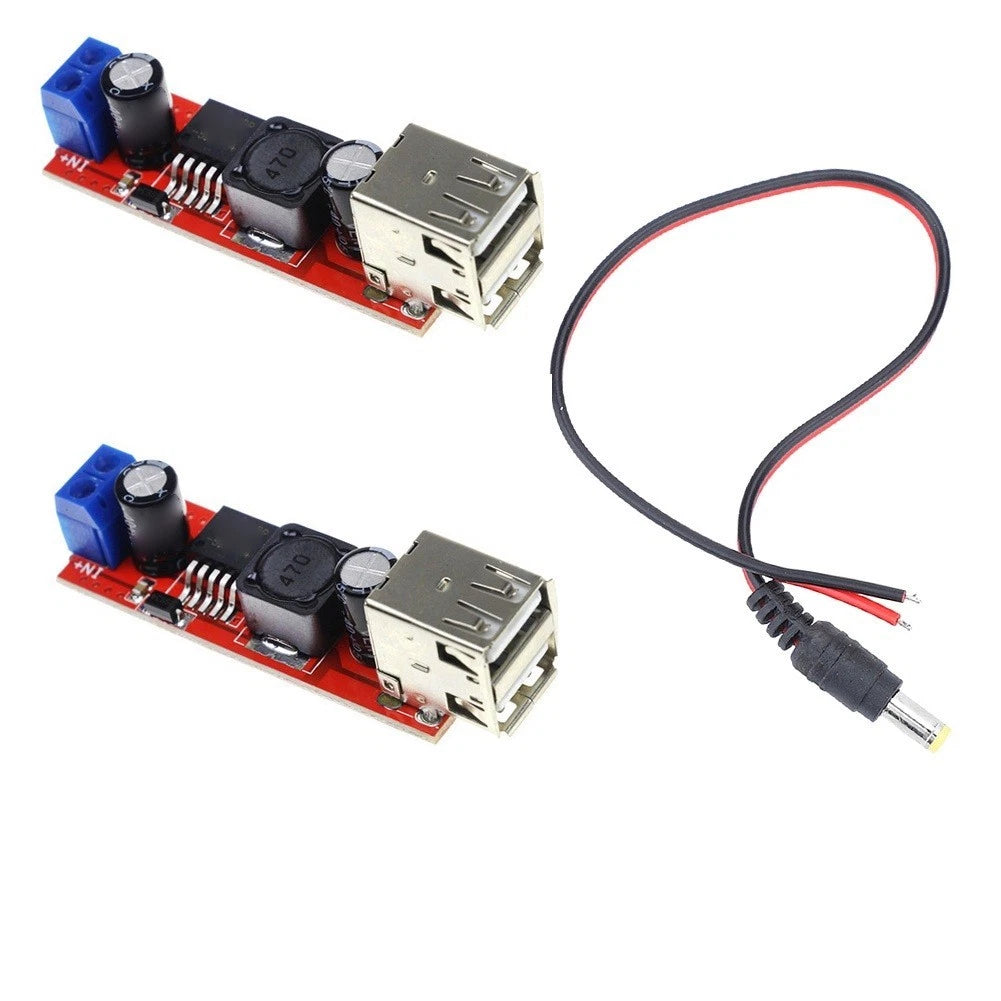 USB Power Step Down Module 5V 3A Dual Output 6V-40V DC for Automotive