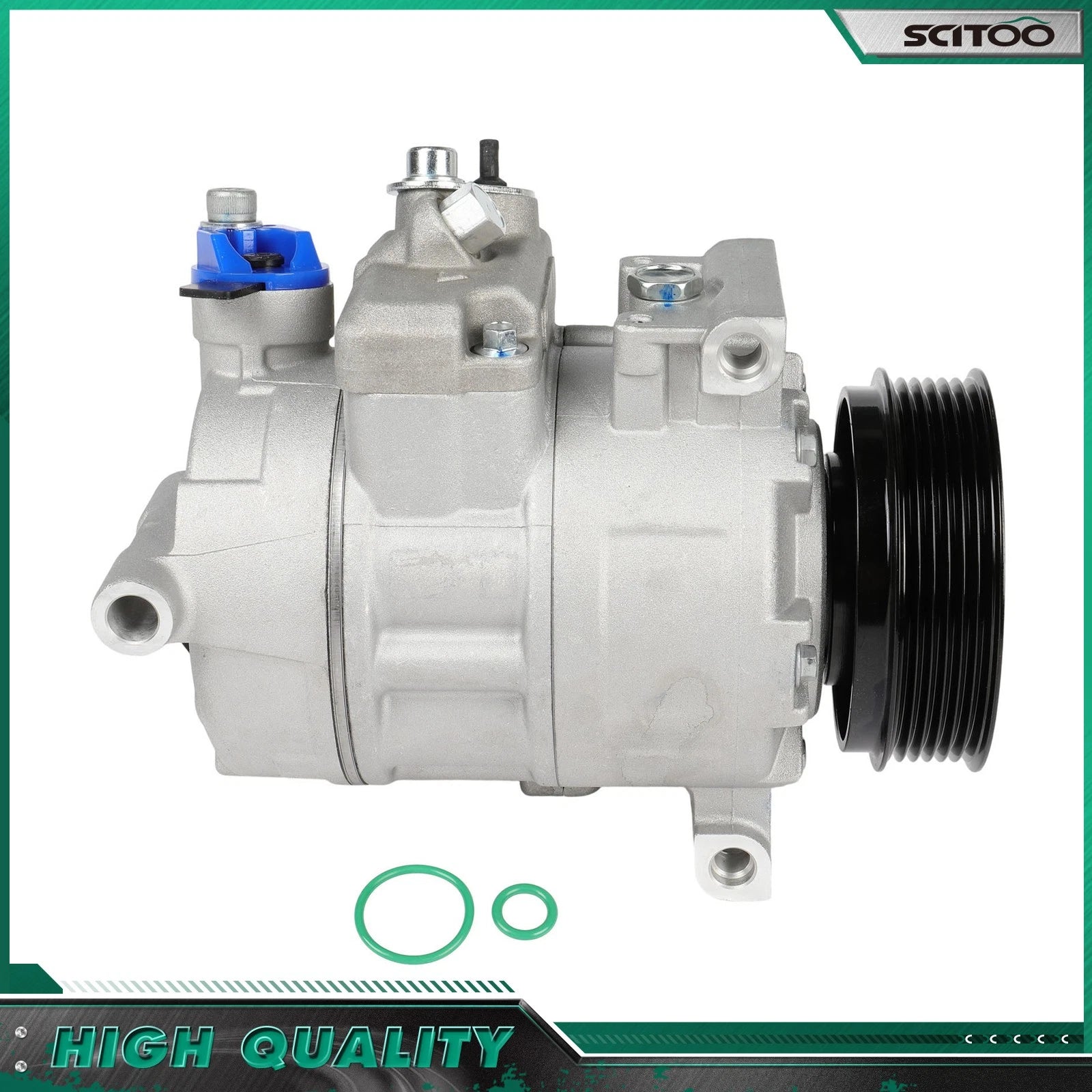 A/C Compressor with Clutch for Audi A4 A5 A6 Quattro (2005–2014), Q3 Q5 Q7 (2014–2017)