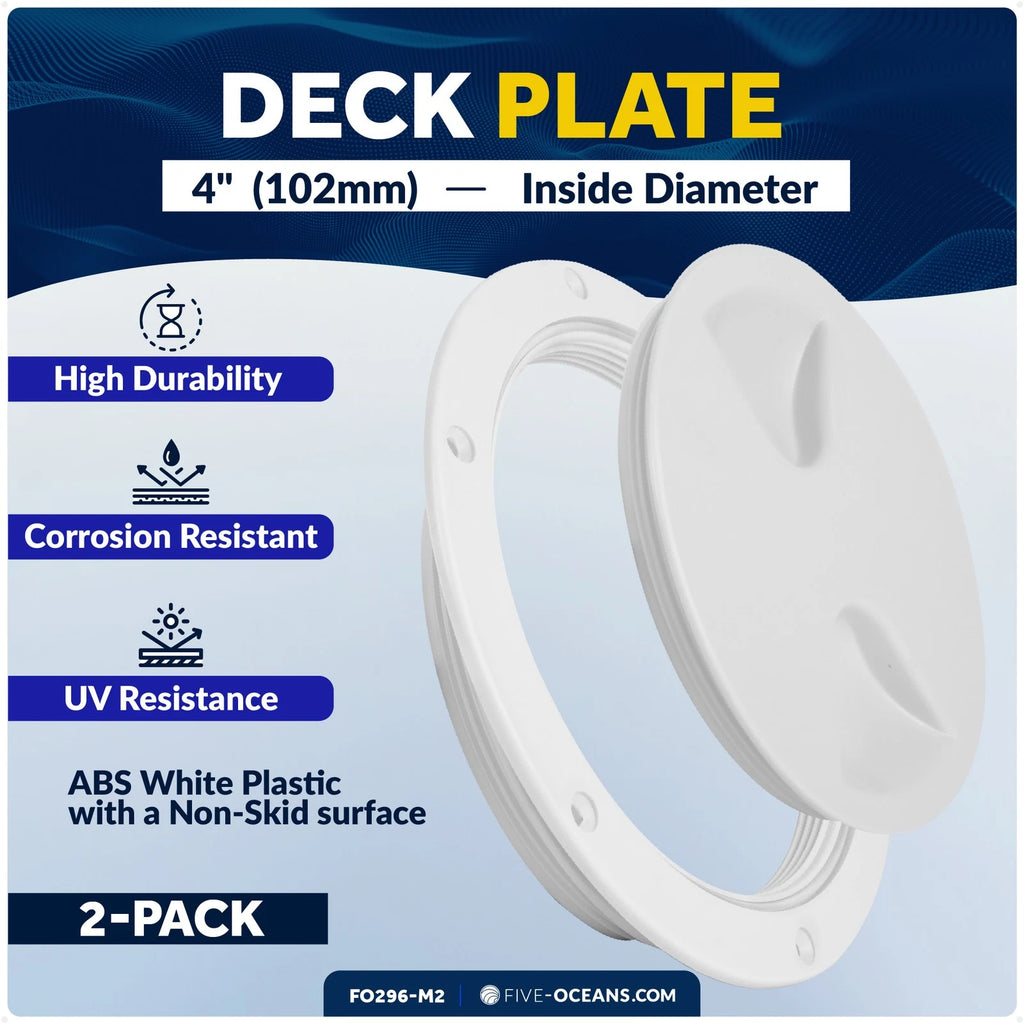 2-Pack 4" Round Inspection Deck Plate Hatch for Marine Applications